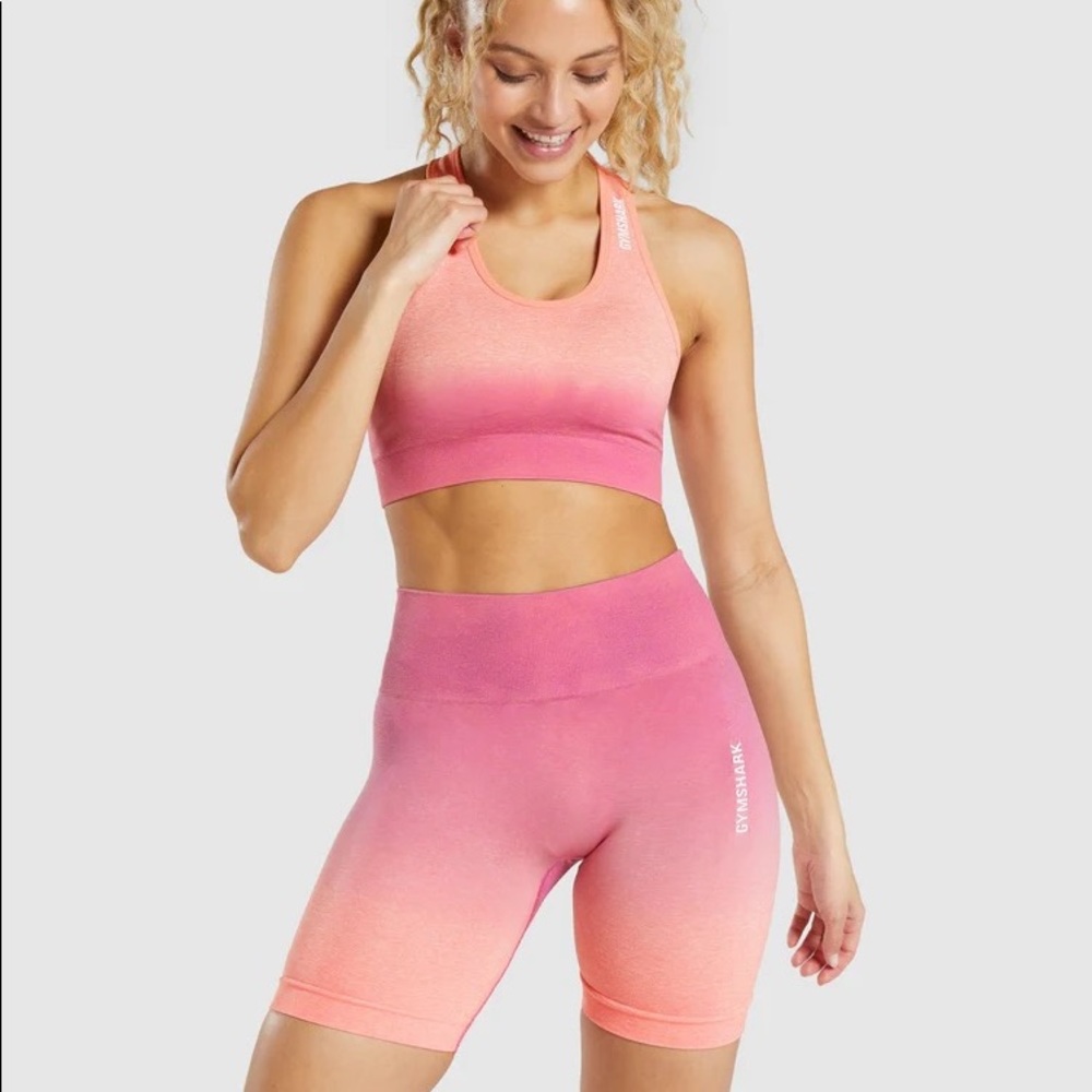 Gymshark Adapt Ombre Seamless Sports Bra - Orange Marl/Pink